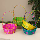 Large Bamboo Easter Basket with Wrapped Handle - - The Country Christmas Loft