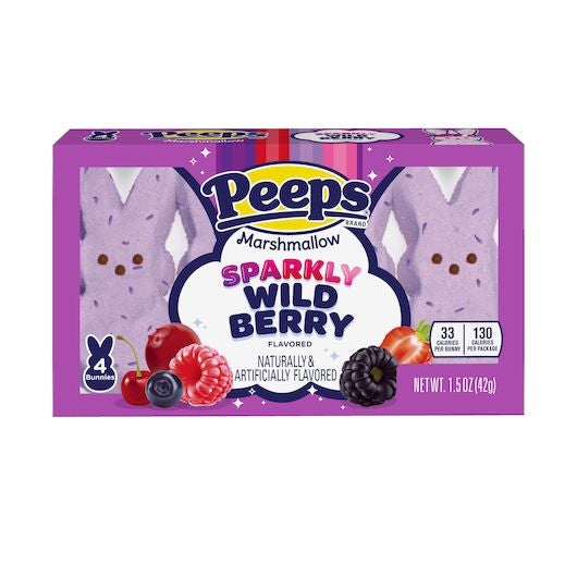 Peeps  Marshmallow Bunnies -  Sparkly Wild Berry 4 Count