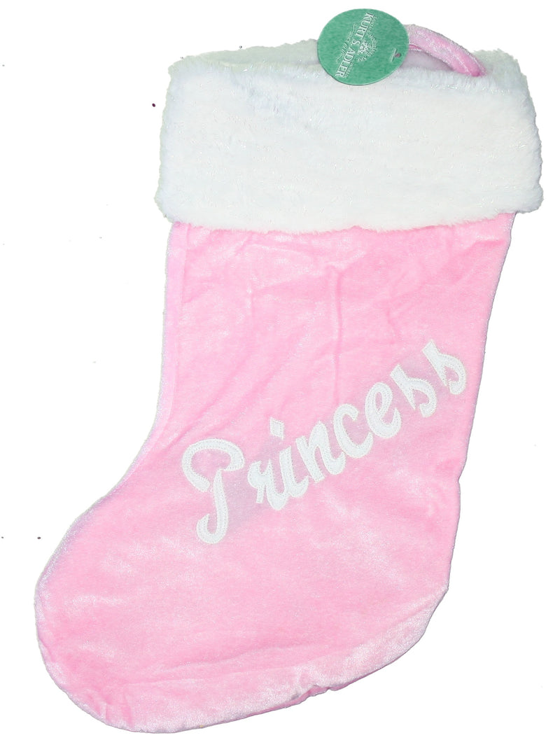 Kurt Adler 20 inch Fabric Pink Princess Stocking. - The Country Christmas Loft