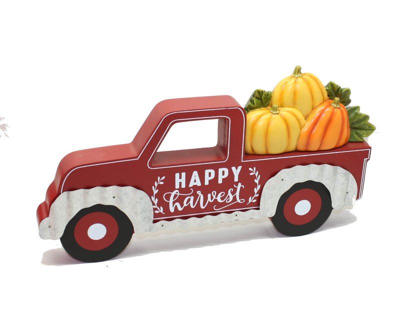 Wooden Harvest Tabletop 13" Truck - - The Country Christmas Loft
