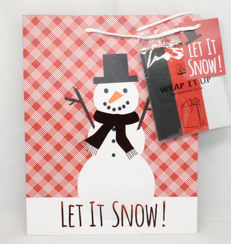 Large Gift Bag With Tissue - Let It Snow