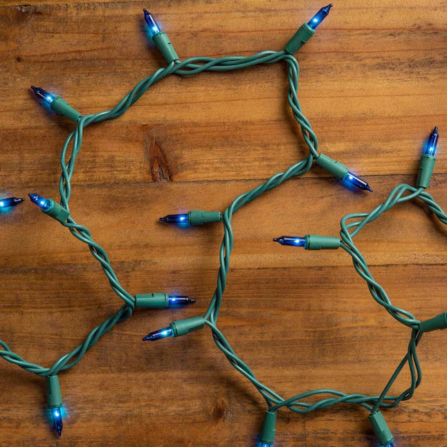 GE String-A-Long 100-Count 20.6-ft Blue Incandescent Plug-In Christmas String Lights