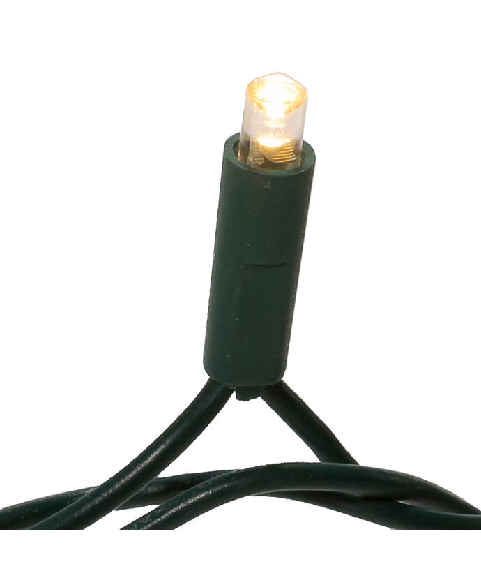 50-Light 5mm Warm White Twinkle LED Green Wire Light Set - The Country Christmas Loft