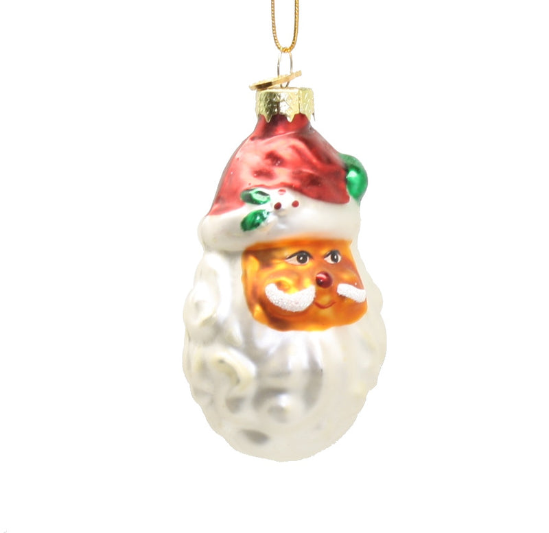 3 Inch Boxed Glass Ornament - Santa - Big Beard - The Country Christmas Loft