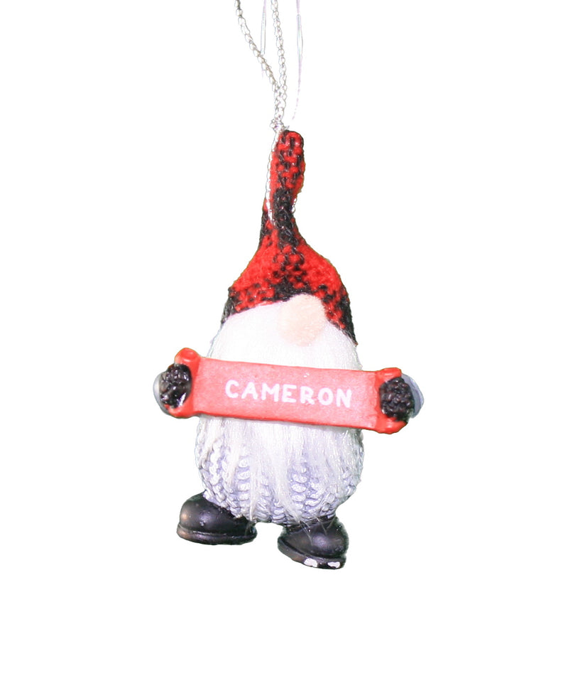Personalized Gnome Ornament (Letters A-I) - Cameron - The Country Christmas Loft