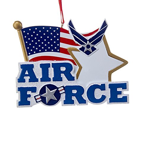 4.5 inch Air Force Ornament With U.S. Flag+Shield - The Country Christmas Loft