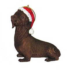 Dog in a Santa Hat Ornament - Dachshund - The Country Christmas Loft