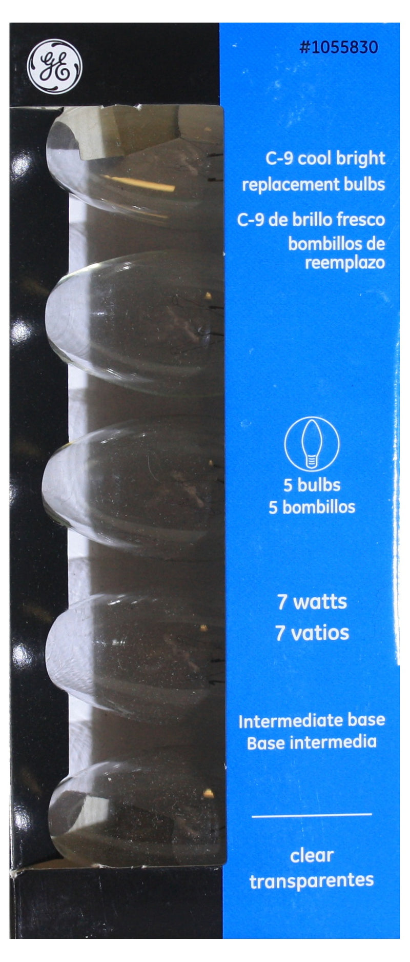 GE Incandescent C9 Replacement Bulb 5 Pack Clear White