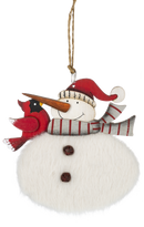 Fuzzy Snowman Ornament - - The Country Christmas Loft
