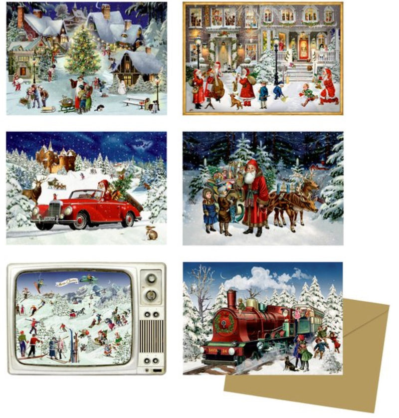 Miniature Nostalgic Advent Calendar Card - - The Country Christmas Loft