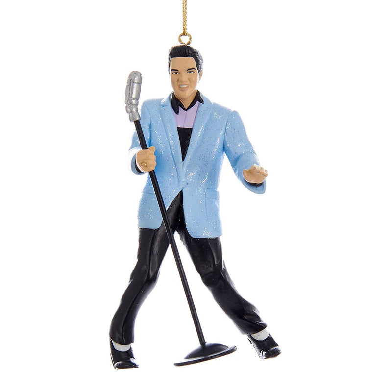 Elvis Presley Blue Suit - Hound Dog with Microphone - Ornament