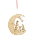 Wooden Holiday Icon Ornament - Crescent Moon - Nativity