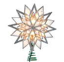 9.5" 10-Light Silver Glittered Capiz Star Treetop - The Country Christmas Loft