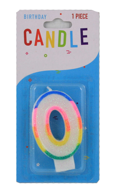 Colorful Birthday Candle - 0 - The Country Christmas Loft