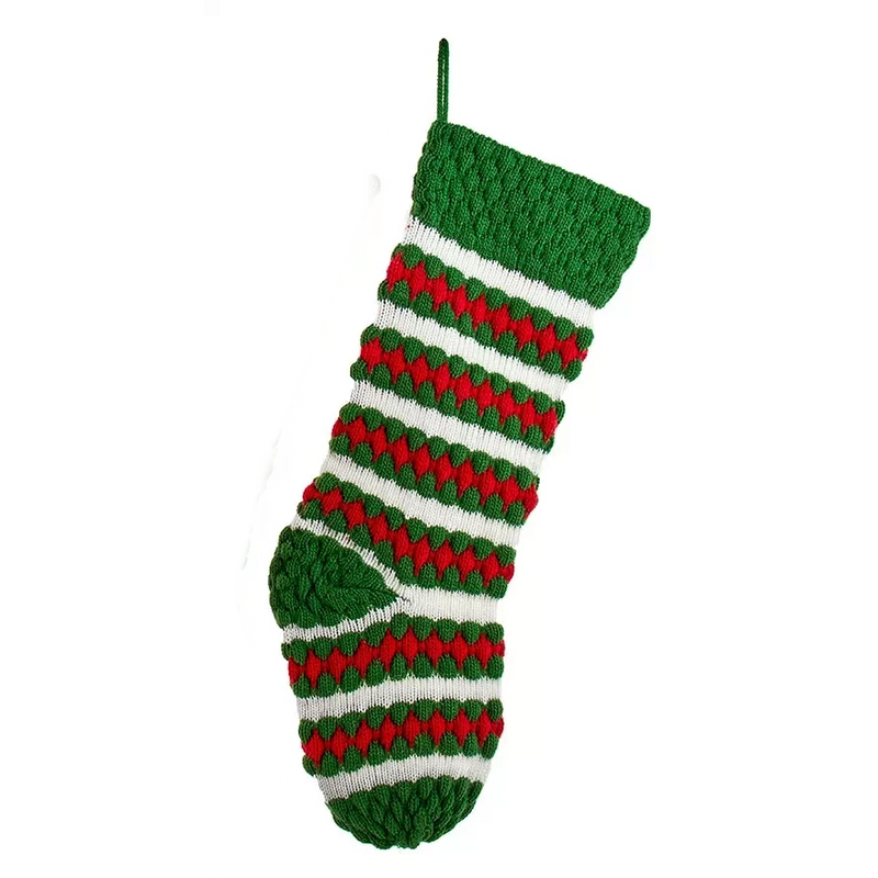 Plush Knit 20 Inch Stocking - - The Country Christmas Loft