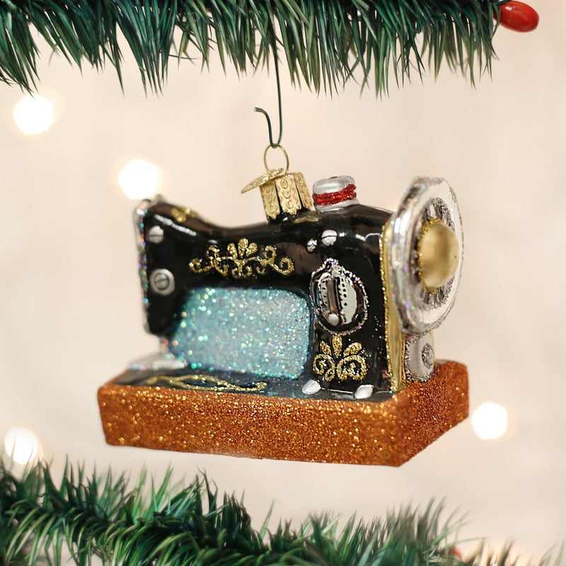 Old World Christmas Sewing Machine Glass Blown Ornament - The Country Christmas Loft