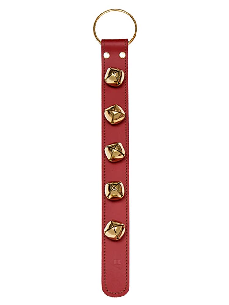 Sleigh Bell Strap with 5 Bells - Red - The Country Christmas Loft