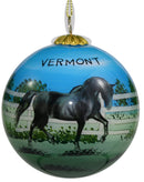 Hand Painted Glass Globe Ornament - Steamship Ticonderoga At The Shelburne Museum - The Country Christmas Loft