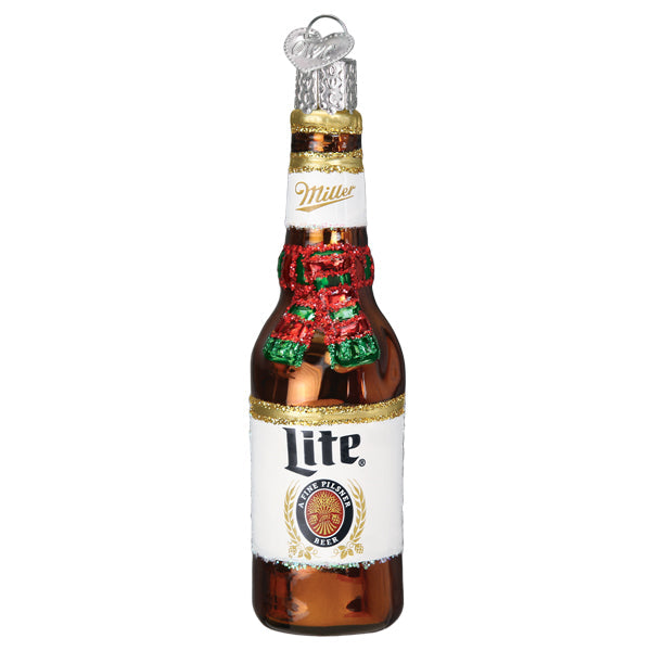 Holiday Miller Lite Bottle Ornament - The Country Christmas Loft