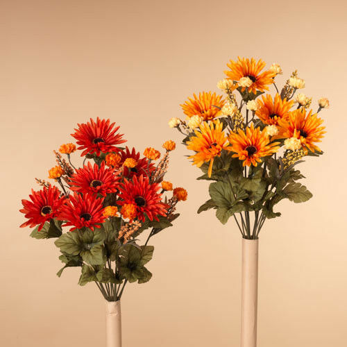 18 inch Chrysanthemum Bush - Orange - The Country Christmas Loft