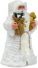 LED Fabric Santa - 20 inch - Gold and Silver - The Country Christmas Loft