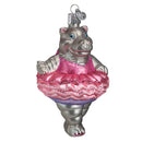 Twinkle Toes Hippopotamus Glass Ornament - The Country Christmas Loft