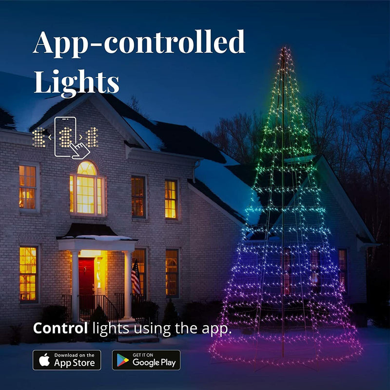 Twinkly 750-Light RGB LED Light Pole Tree (Generation II) - The Country Christmas Loft