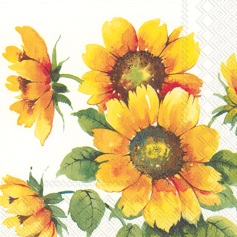 Ideal Home Range Colourful Sunflowers - Cocktail Napkins - The Country Christmas Loft