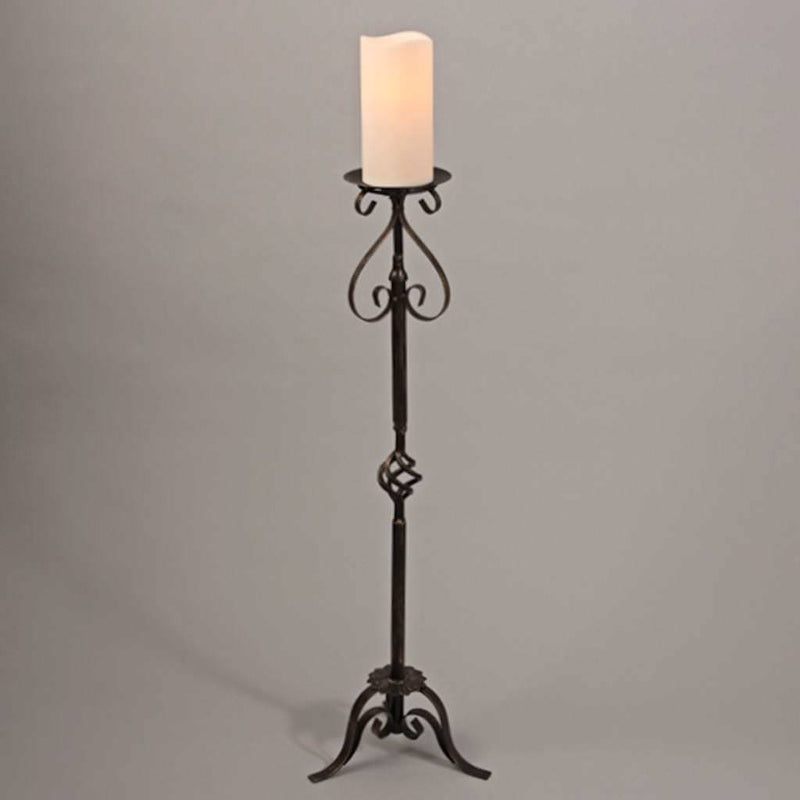 Metal Stand With 3X6 Led Candle - Black/Gold 33.5" - The Country Christmas Loft