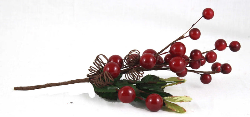 9" Berry Spray - Red - The Country Christmas Loft