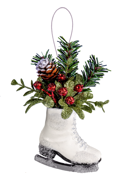 Figure Skate Bouquet Ornament - The Country Christmas Loft