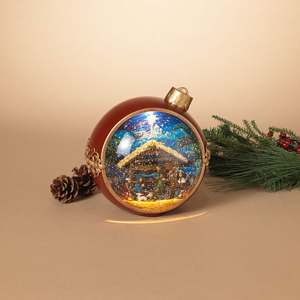 Nativity Water Globe Ornament - The Country Christmas Loft