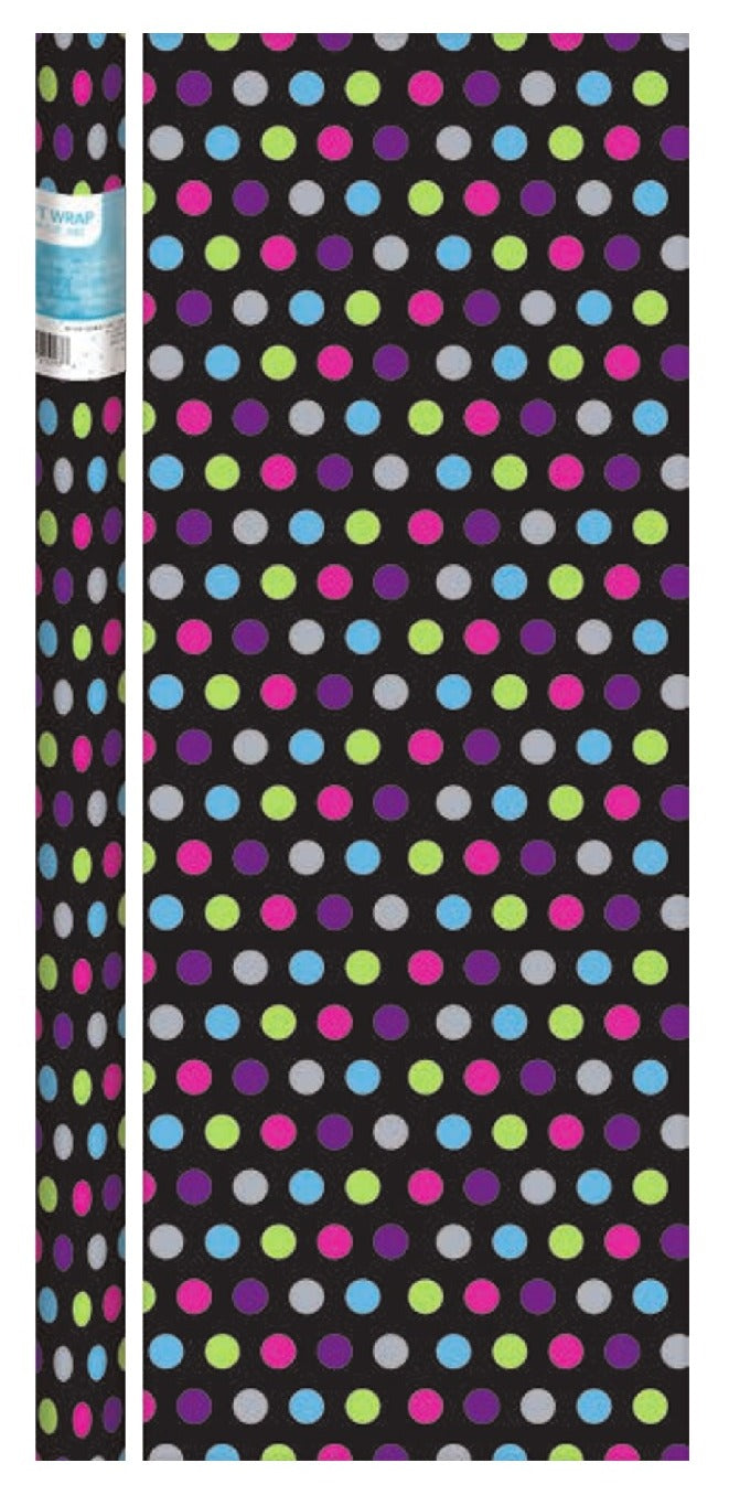 Black With Dots Gift Wrap - The Country Christmas Loft