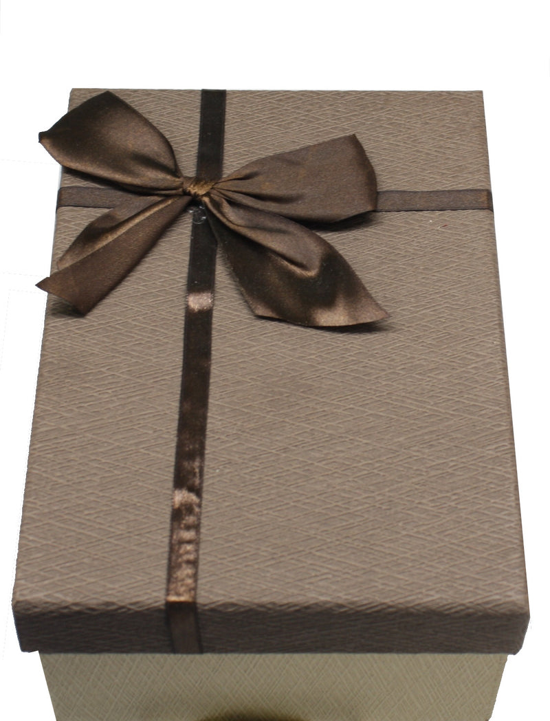 Elegant Rectangular Gift Box - Brown Medium - The Country Christmas Loft