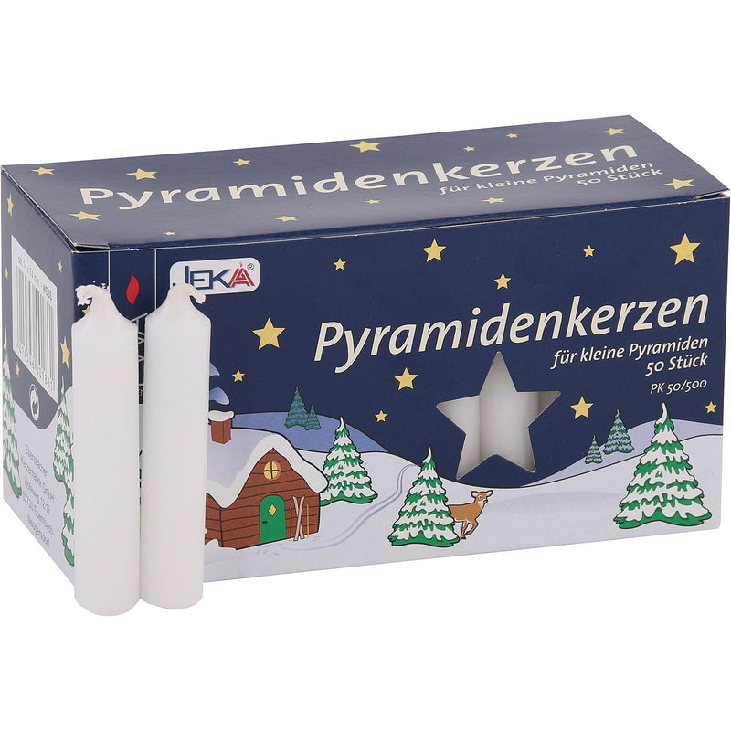 Jeka Pyramid Candles 50 pack - White