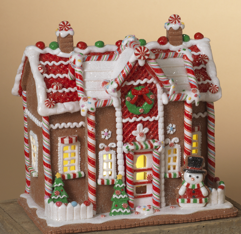 Lighted Clay Dough Holiday Gingerbread House
