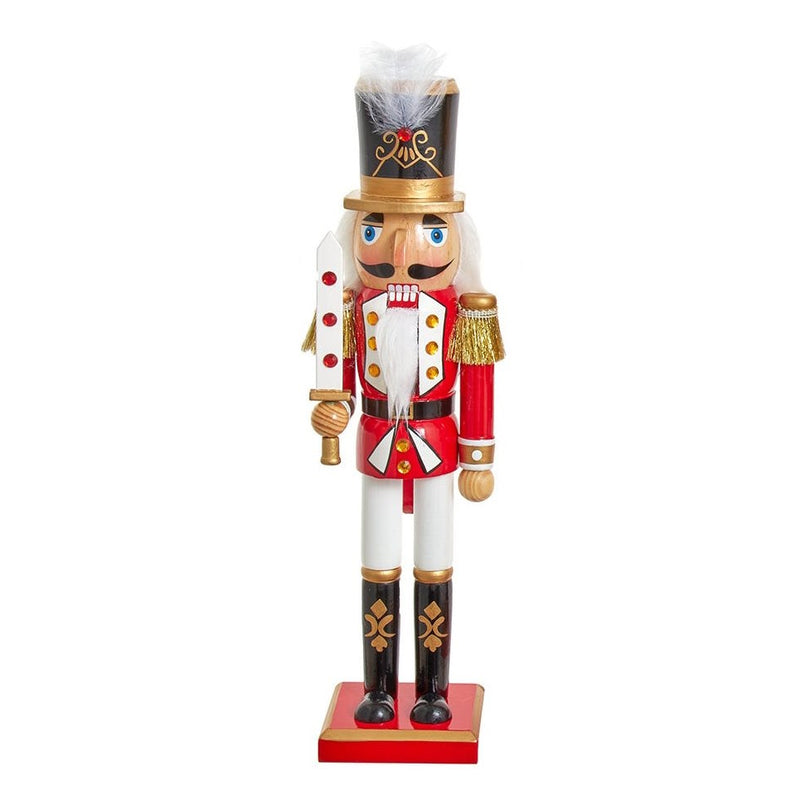 Classic Red/White/Gold Nutcracker - 15 Inch - Sword - The Country Christmas Loft