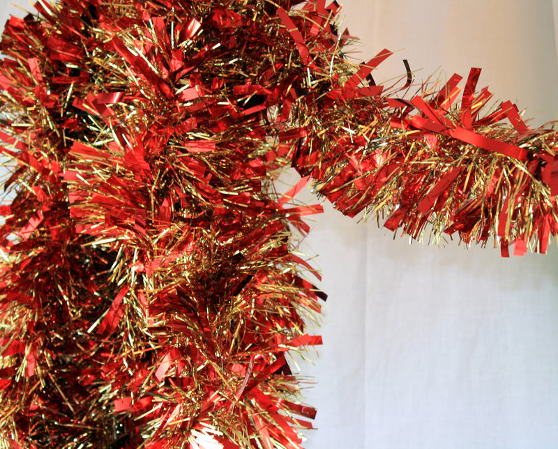 12 foot 6 Ply Luxury Tinsel Garland - Red/Gold - The Country Christmas Loft