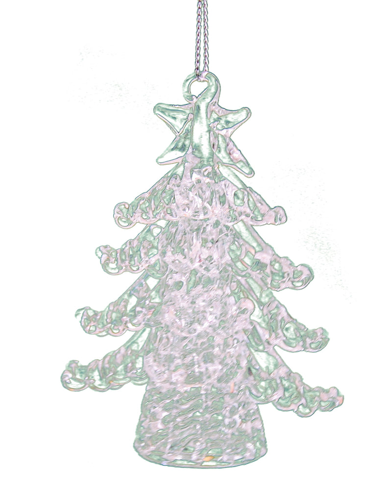 Spunglass Ornament - Clear Christmas Tree - The Country Christmas Loft