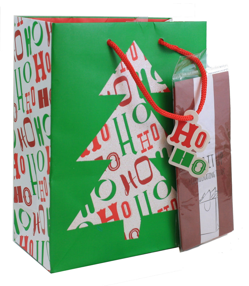 Medium Gift Bag With Tissue - Hohoho Tree