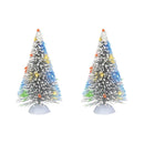 Lighted Frosted White Sisal Trees - Set of 2 - The Country Christmas Loft