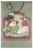 Matte Finish Deluxe Gift Bag - Snowman With Birds - - The Country Christmas Loft