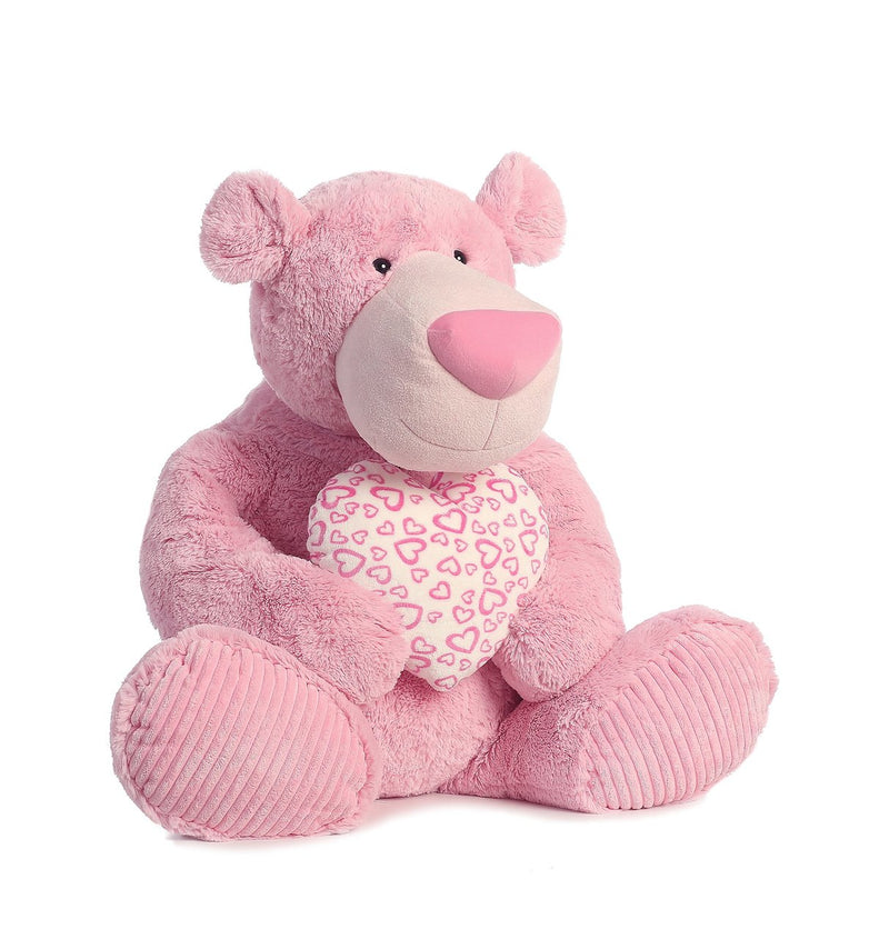 Strawberry Latte Teddy Bear With Stuffed Heart - - The Country Christmas Loft