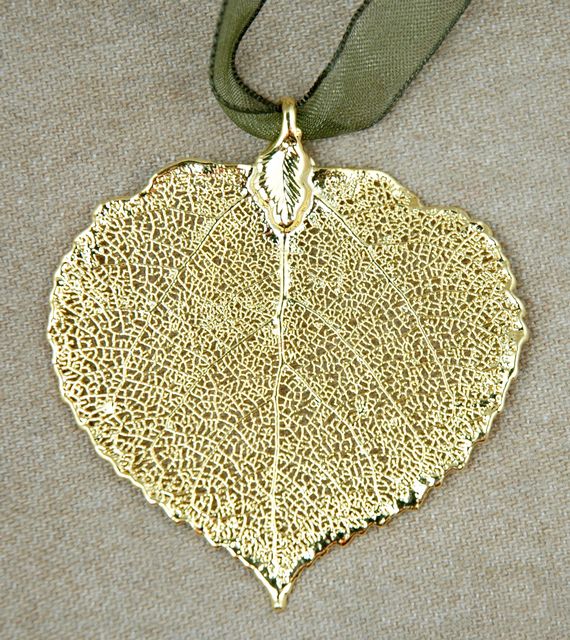 Aspen Leaf Ornament Gold - The Country Christmas Loft