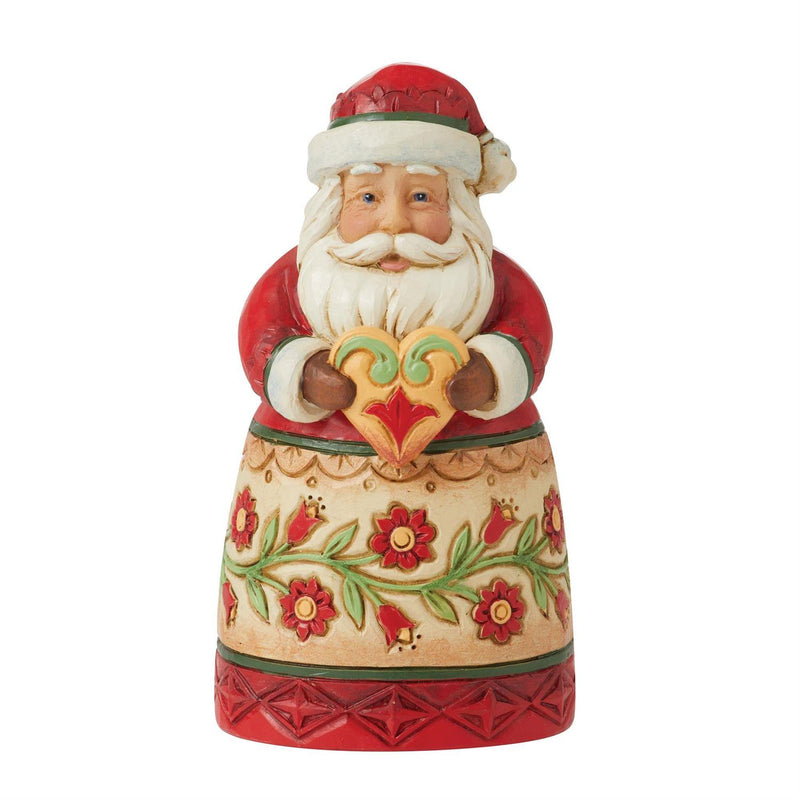 Heartwood Creek Mini Santa Holding Heart Figurine - The Country Christmas Loft