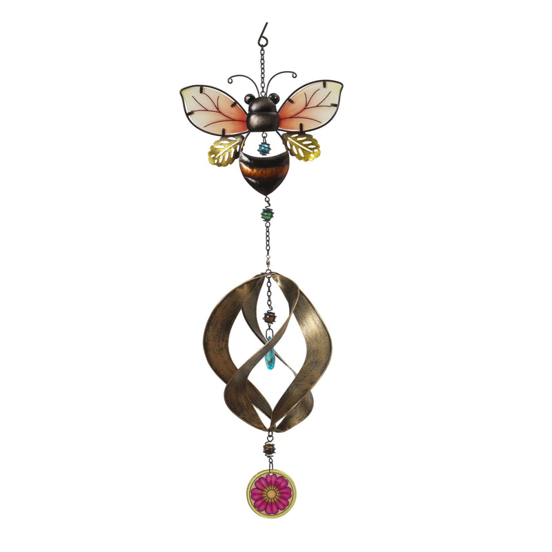 Metal Hanging Garden Friend with Spinner - Honey Bee - The Country Christmas Loft