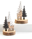 Rustic Deer With Tree Table Decor - The Country Christmas Loft