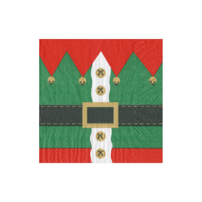 Elf Costume Paper Cocktail Napkins - The Country Christmas Loft