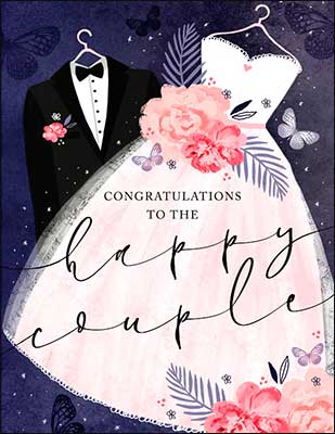 Notion Card - Congratulations To The Happy Couple Wedding Card - The Country Christmas Loft