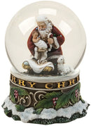 Kneeling Santa Musical Snowglobe - The Country Christmas Loft